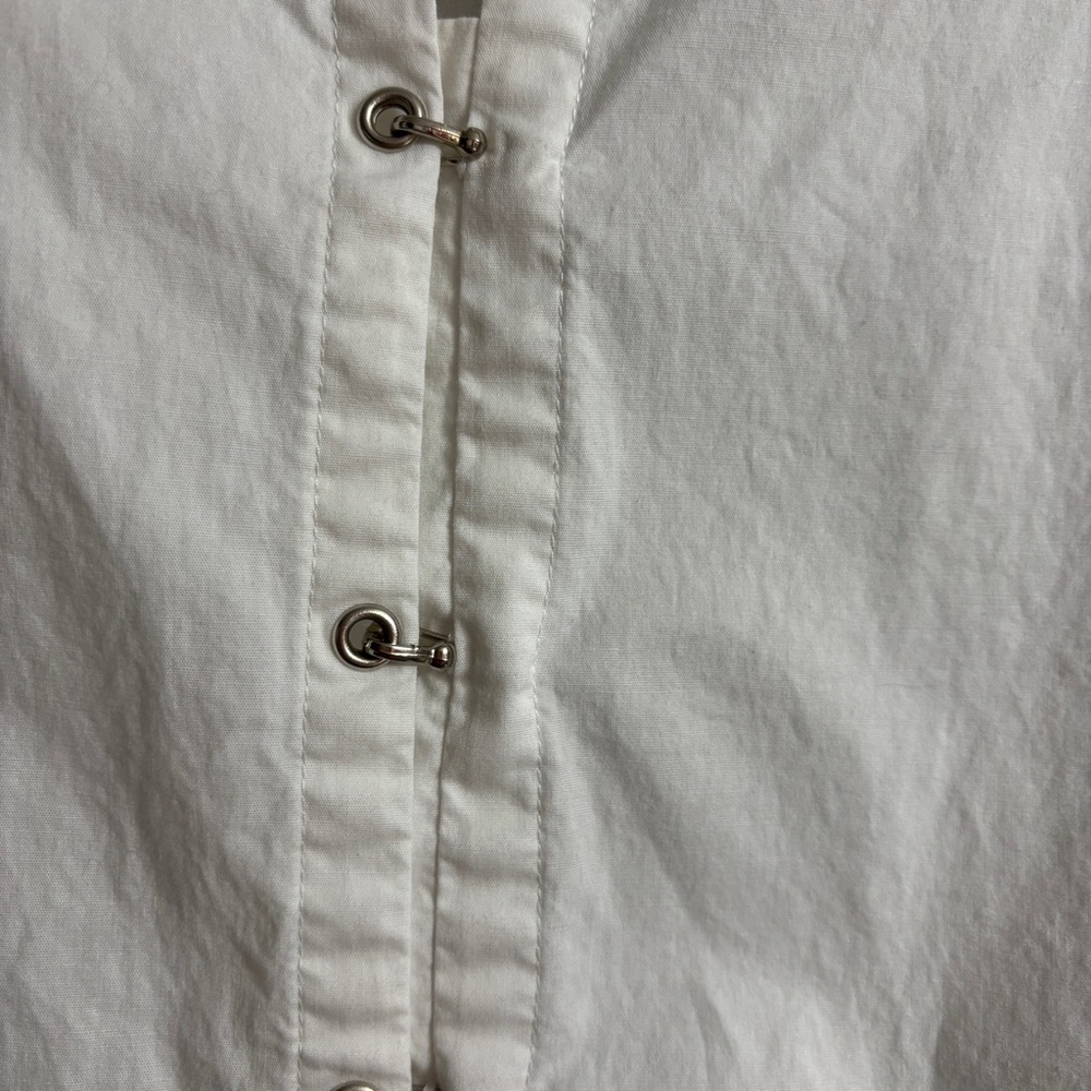 Dressbarn Cotton Blend Size XL Crisp White Top 3/4 Sleeve Fitted - Picture 3 of 5